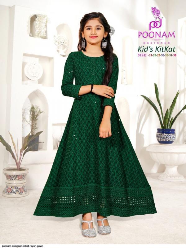 Poonam Kids Kitkat Rayon Designer Wear Kids Collection 